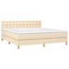 vidaXL Posteľn&yacute; r&aacute;m boxspring s matracom kr&eacute;mov&yacute; 160x200 cm l&aacute;tka