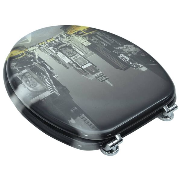 WC sedadlo s vekom z MDF, potlač "New York"