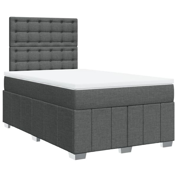 vidaXL Boxspring posteľ s matracom tmavosiv&yacute; 120x200 cm l&aacute;tka