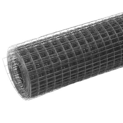 vidaXL Drôtené pletivo, oceľ potiahnutá PVC 10x0,5 m, sivé