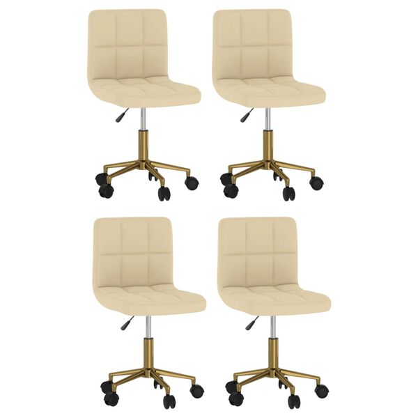 vidaXL Otočn&eacute; jed&aacute;lensk&eacute; stoličky 4 ks kr&eacute;mov&eacute; zamatov&eacute;