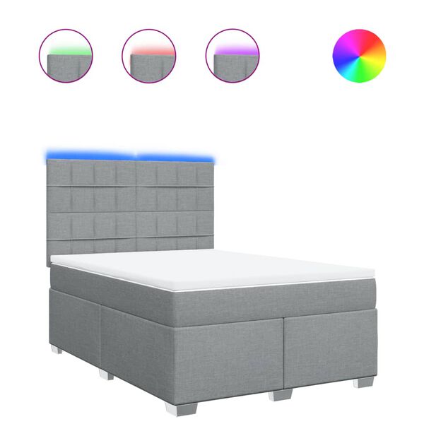 vidaXL Boxspring posteľ s matracom bledosiv&yacute; 140x190 cm l&aacute;tka