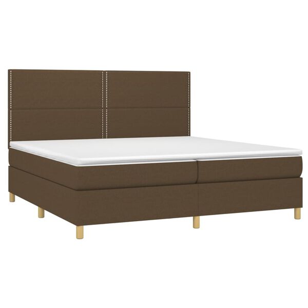 vidaXL Boxspring posteľ s matracom tmavohned&aacute; 200x200 cm l&aacute;tka