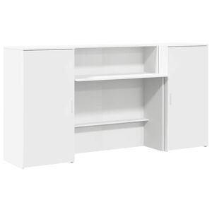 vidaXL Recepčn&yacute; st&ocirc;l biely 200x50x103,5 cm kompozitn&eacute; drevo