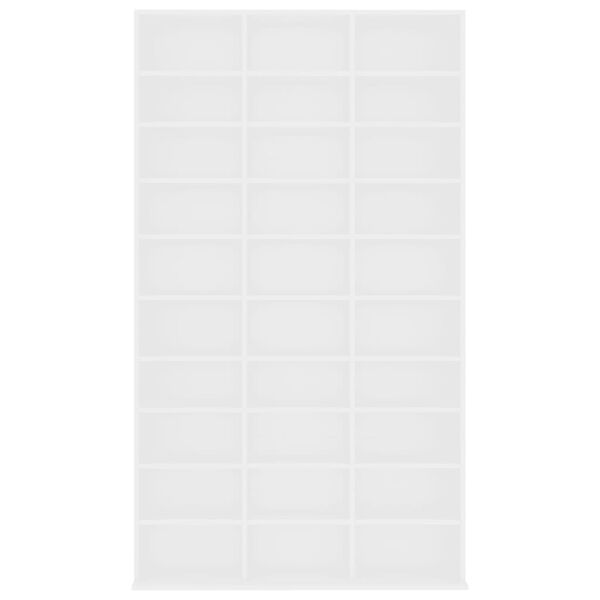 vidaXL Skrinka na CD, biela 102x16x177,5 cm, kompozitné drevo