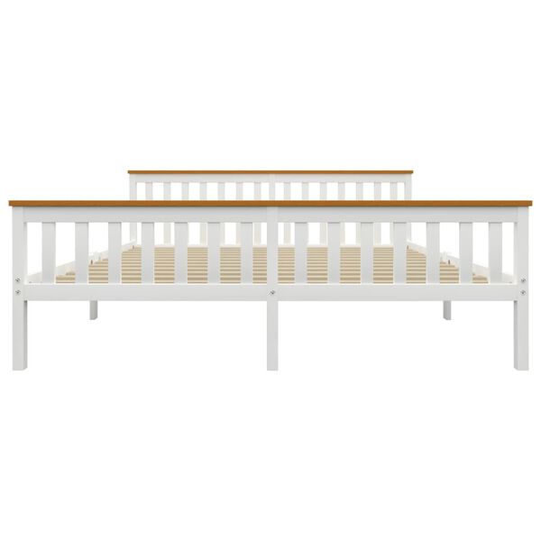 vidaXL Posteľn&yacute; r&aacute;m, 4 z&aacute;suvky, biely, borovica 180x200 cm