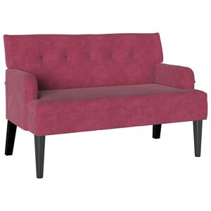 vidaXL Chesterfield lavica V&iacute;no červen&eacute; 112 x 65,5 x 75 cm Zamat