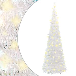 vidaXL Umel&yacute; vianočn&yacute; stromček vyskakovac&iacute; 200 LED biely 210 cm