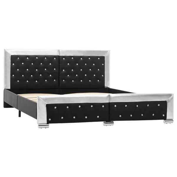 vidaXL Posteľný rám, čierny, umelá koža 160x200 cm