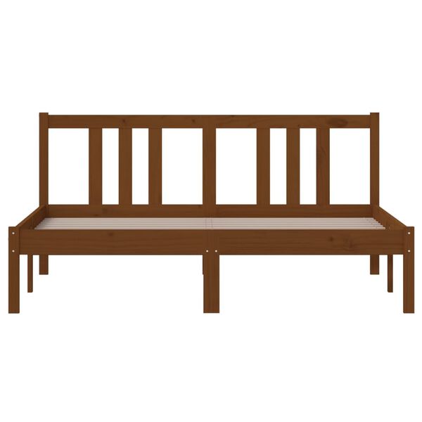 vidaXL Posteľný rám medovohnedý masívne drevo 140x190 cm