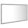 vidaXL Kúpeľňové zrkadlo s LED, betónovo sivé 80x8,5x37cm, akryl