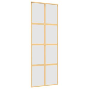 vidaXL Posuvn&eacute; dvere zlat&eacute; 76x205 cm matn&eacute; ESG sklo a hlin&iacute;k