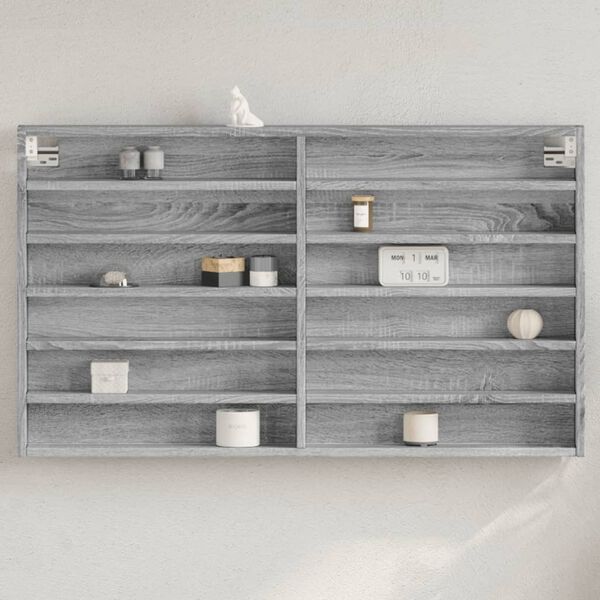 vidaXL Vitr&iacute;na siv&aacute; sonoma 100x8,5x58 cm kompozitn&eacute; drevo