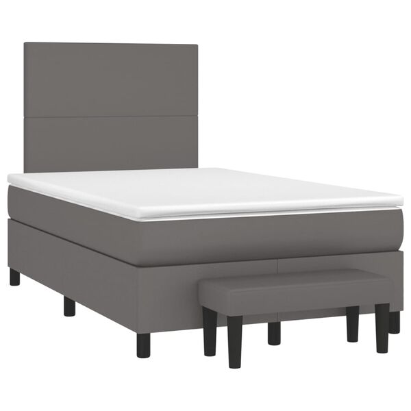 vidaXL Boxspring posteľ s matracom siv&aacute; 120x190 cm umel&aacute; koža