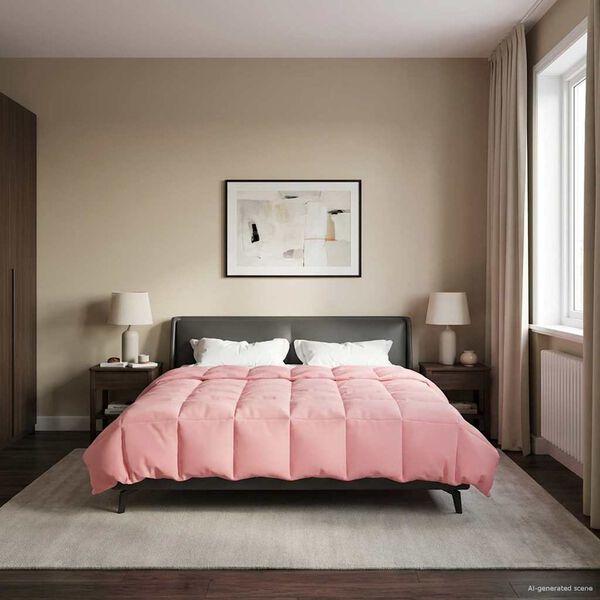 vidaXL Prikr&yacute;vka na cel&yacute; rok &Scaron;nurovan&yacute; Ružov&aacute; 200 x 240 cm Mikrovl&aacute;kno