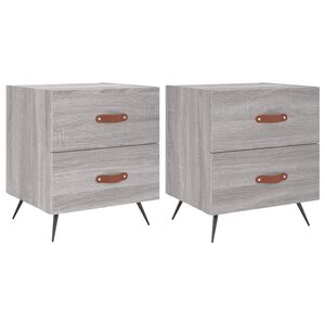 vidaXL Nočn&eacute; stol&iacute;ky 2 ks siv&eacute; sonoma 40x35x47,5 cm kompozitn&eacute; drevo