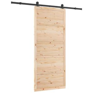 vidaXL Posuvn&eacute; dvere 90 x 208 cm Borovicov&yacute; mas&iacute;v Pr&iacute;rodn&aacute;