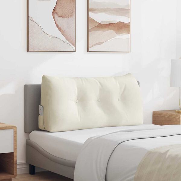 vidaXL Podu&scaron;ka na chrb&aacute;t Kr&eacute;mov&aacute; 100 x 24 x 50 cm Zamat