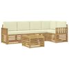 vidaXL Z&aacute;hradn&aacute; s&uacute;prava gaučov 6 pcs Biela a kr&eacute;mov&aacute; 59 x 59 x 37 cm