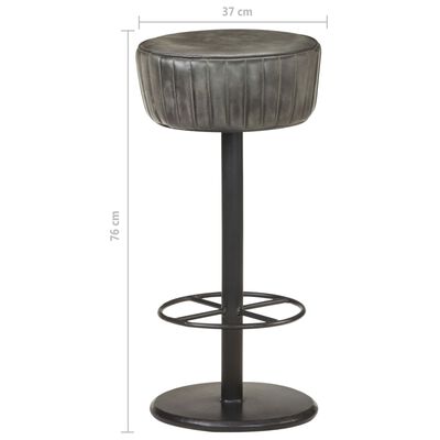vidaXL Barová stolička ošúchaná sivá pravá koža