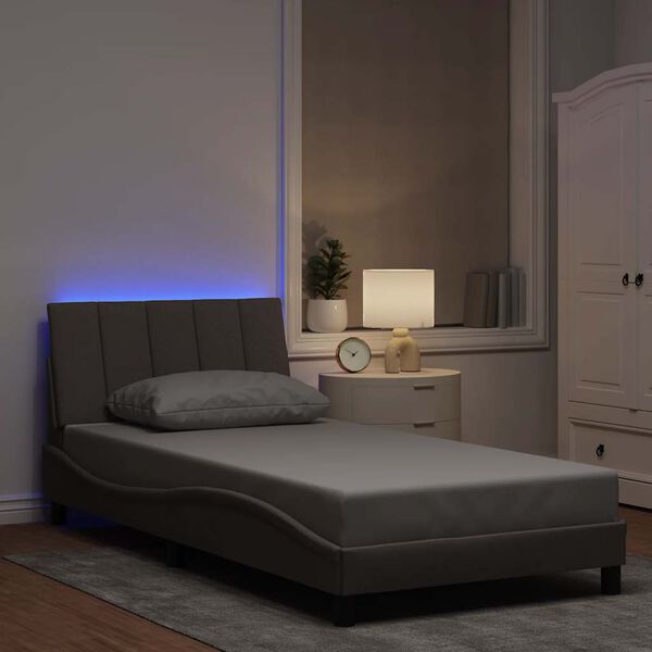 vidaXL R&aacute;m postele bez matraca Hanko sivohned&aacute; 100x200 cm l&aacute;tka