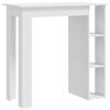 vidaXL Barov&yacute; st&ocirc;l+polica leskl&yacute; biely 102x50x103,5cm kompozitn&eacute; drevo