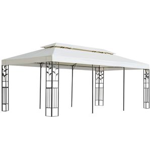 vidaXL Alt&aacute;nok s dvojitou strie&scaron;kou, biely 6x3 m, oceľ