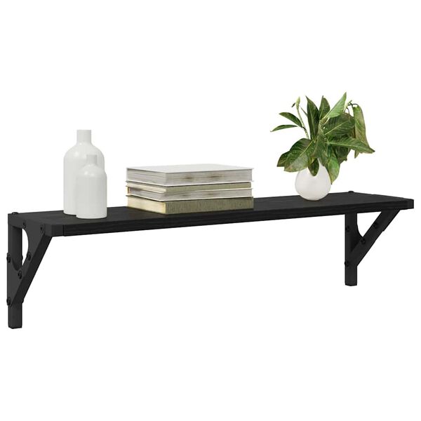 vidaXL Stenn&eacute; police s poličkou 2 pcs Čierny dub 60 x 15 x 15,5 cm