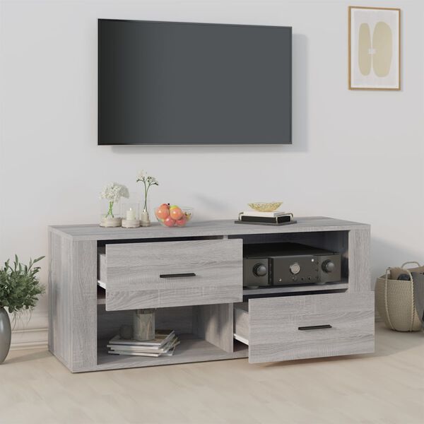 vidaXL TV skrinka sivý dub sonoma 100x35x40 cm spracované drevo