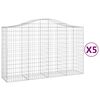 vidaXL Obl&uacute;kov&eacute; gabionov&eacute; ko&scaron;e 5 ks 200x50x120/140 cm pozink. železo