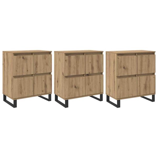 vidaXL Serv&iacute;rovacia skriňa 3 pcs Remeseln&yacute; dub 60 x 35 x 70 cm