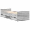 vidaXL Posteľn&yacute; r&aacute;m s predn&yacute;m a zadn&yacute;m čelom, siv&aacute; sonoma 75x190 cm