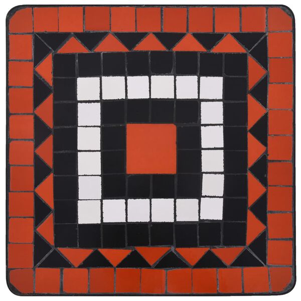 vidaXL Mozaikový príručný stolík, tehlovo biely, keramika