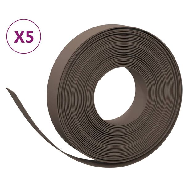 vidaXL Z&aacute;hradn&eacute; obruby 5 ks hned&eacute; 10 m 10 cm polyetyl&eacute;n