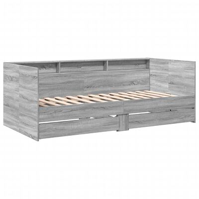 vidaXL Denná posteľ so zásuvkami sivá sonoma 100x200 cm kompoz. drevo