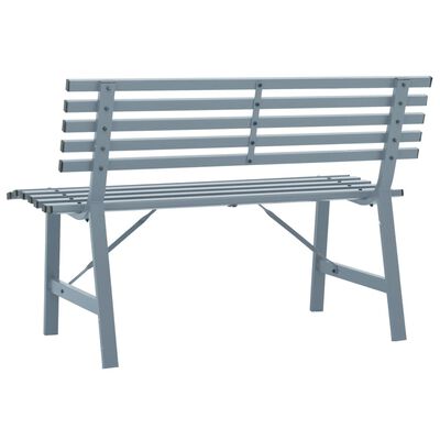 vidaXL Záhradná lavička 110 cm oceľ sivá