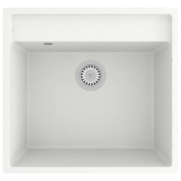 vidaXL Kuchynsk&yacute; drez s prepadom biely granitov&yacute;