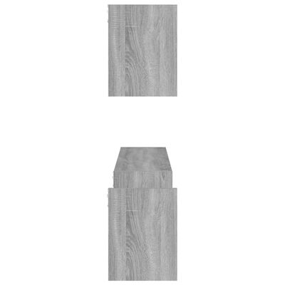 vidaXL Nástenné police 2ks sivé sonoma 100x15x20 cm spracované drevo