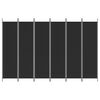 vidaXL 6-panelový paraván čierny 300x200 cm látkový
