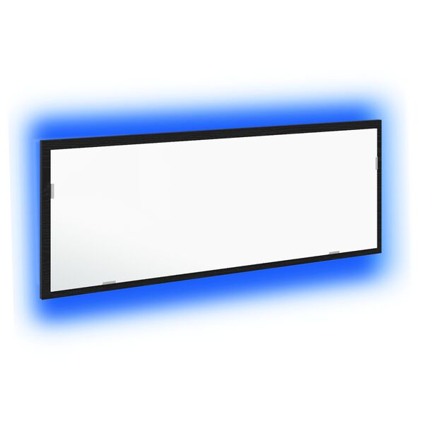 vidaXL Zrkadlo do kúpeľne s LED Čierny dub 100 x 8,5 x 37 cm Sklo