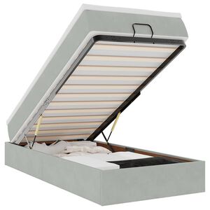 vidaXL Osmansk&yacute; r&aacute;m postele s matraca svetlosiv&aacute; 80x200 cm zamat