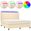vidaXL Posteľ boxsping s matracom a LED kr&eacute;mov&aacute; 160x200 cm l&aacute;tka