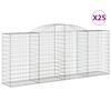 vidaXL Obl&uacute;kov&eacute; gabionov&eacute; ko&scaron;e 25 ks 300x50x120/140 cm pozink. železo