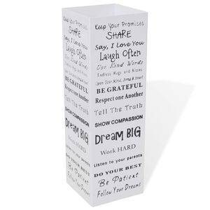 Biely hranat&yacute; stojan na d&aacute;ždniky a palice na prech&aacute;dzku 48,5 cm