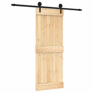 vidaXL Posuvn&eacute; dvere Pr&iacute;rodn&aacute; a čierna 80 x 210 cm