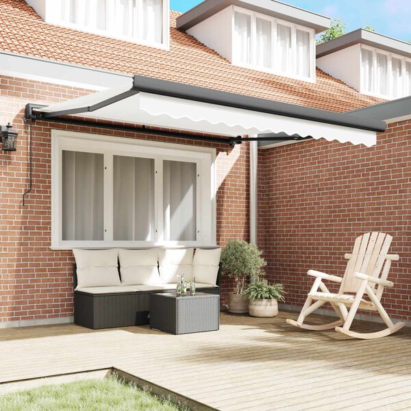 vidaXL Mark&iacute;za Biela 350 x 250 x 165 cm Polyester a hlin&iacute;k