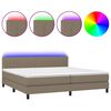 vidaXL Posteľ boxsping s matracom a LED sivohned&aacute; 200x200 cm l&aacute;tka