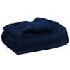 vidaXL Zimn&yacute; prehoz &Scaron;nurovan&yacute; Tmavomodr&aacute; 140 x 200 cm Mikrovl&aacute;kno