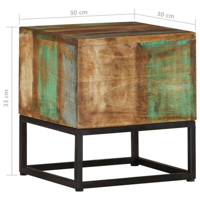 vidaXL Príručný stolík 30x30x33 cm recyklovaný masív