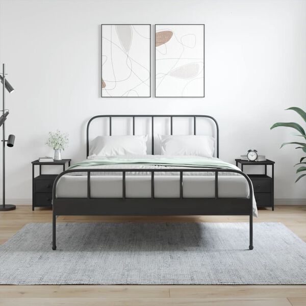 vidaXL Nočn&eacute; stol&iacute;ky 2 ks čierne 34x35,5x50 cm kompozitn&eacute; drevo